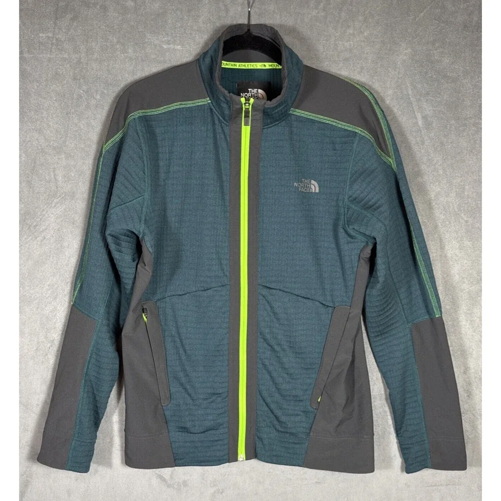 The North Face Mountain Athletics Mens Zip Teal Green Black Jacket‎ Running Sz S
